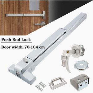 Door Push Bar Panic Exit Device with Exterior Lever Emergency Lock Stainless Steel Commercial Door Push Bar Emergency Panic Exit Bar Handle Door Hardware