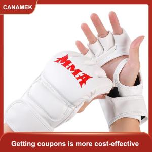 【CANAMEK】 Găng tay đấm bốc Găng tay nửa ngón tay dày găng tay người lớn đấm bao cát chiến đấu Găng tay chiến đấu