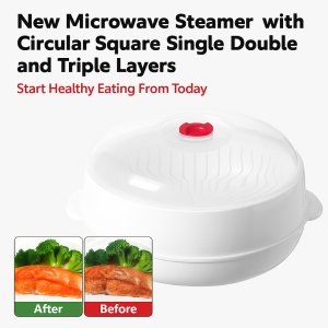 Microwave Steamer Eco Friendly PP Single Layer Steamer Small Steaming Bowl With Lid微波炉蒸笼 蒸架