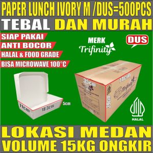 Paper Lunch Box Tebal Putih Uk S M L Kraft Coklat Food Tray Laminasi Kotak Makan Per Dus Medan