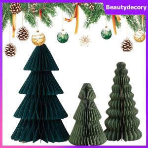 【New Arrival】 3Pcs Christmas Tree Honeycomb Decorations for Holiday Festive Decor and New Year Celebration