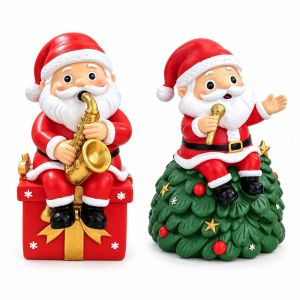 MUNCHX Chơi Saxophone Tượng ông già Noel Giáng sinh Ông già Noel hát Chân đế cây thông Noel Tượng ông già Noel biết hát Thời trang Màu đỏ và xanh rực rỡ cho dịp lễ. Đồ trang trí hình ông già Noel. Trang trí nhà cửa dịp Giáng sinh.