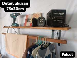 MRAH!! Rak Gantungan Pakaian Ukuran 75x20cm Rak Gantungan Baju Rak Gantung