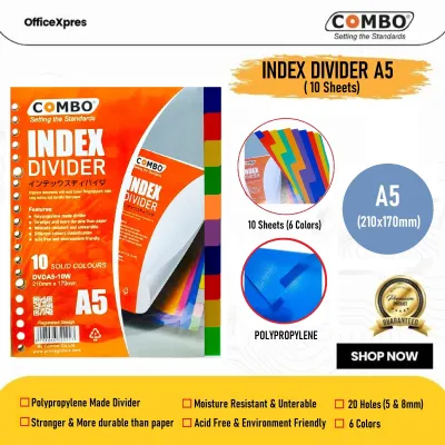 Index Divider A5 (10 Lembar) / Plastik Divider / Pembatas Binder / Binder Divider / File Divider