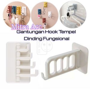 Gantungan Hook Tempel Dinding Dapur Aksesoris Kamar Baju Fungsional Tanpa Bor