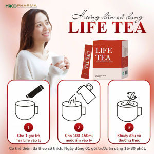Trà LIFE TEA Giảm Cân Cấp Tốc. 3Hộp 45 Gói.Tặng Thước Đo+1H Trà Gạo Lứt Đông Trùng.