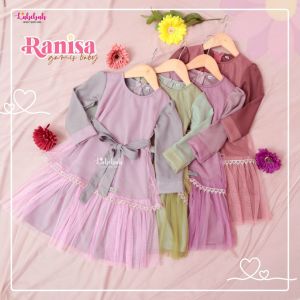 LABEBAH GAMIS LEBARAN COUPLE ANAK & BABY DRESS TUTU CANTIK SET JILBAB BERGO RANISA GAUN PESTA