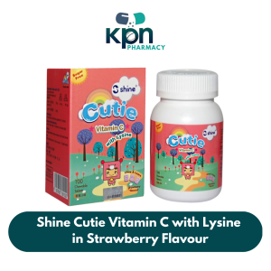 Shine Cutie Vitamin C Strawberry Flavour 100mg + Lysine for KIDS(EXP DATE:09/2026)