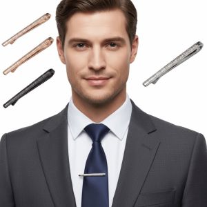MP0Y Gentleman Tie Clip Elegant Copper Tie Clasp Classic Textured Finish Bowtie Clasp Mens Groom