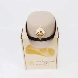หมวกราชการหญิง ขาวและสีกากี ใส่ออกงานออกการ หน้าสิงห์และหน้าครุฑ มีทั้งแบบปักดิ้นและโลหะ สง่างาม สมเกียรติ ราคาคุ้มค่า