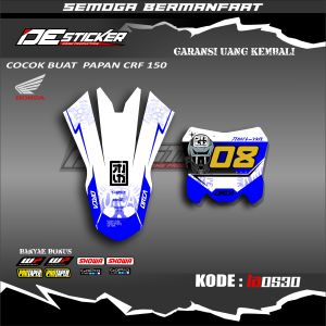 Stiker Papan Dan Stiker Spakbor CRF 150 L Warna Dasar Putih Desaign Simpel Keren LA0530