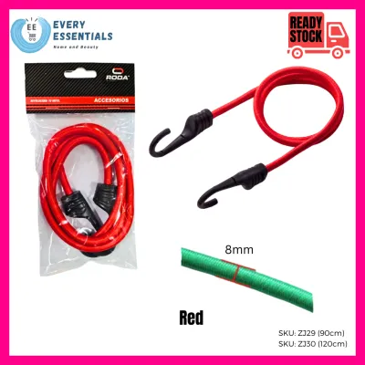 Heavy-Duty Elastic Stretch Cord with Hooks – 90cm / 120cm (8mm Thick)