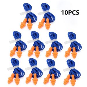 Q-1151 STORE 10PCS Swimming Protect Hearing Reusable Anti-Noise Soft Silicone Earplugs Earmuff With Corded