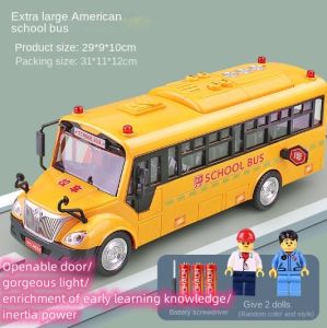 Large School Bus Light Music Car Model Educational Toys for Boys|Children Birthday Gift