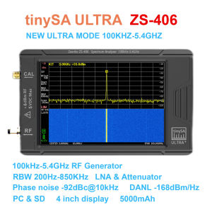 Zeenko ZS-406 Hand held tiny Spectrum yzer tinySA ULTRA PLUS 4" display battery 5000mAh  900MHz-5.4GHz