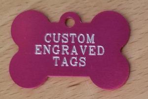 Dog Tag Personalized Hot Pink Bone