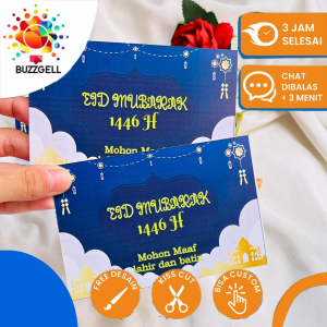 Buzz Gell Sticker Cetak Kartu Ucapan Selamat Hari Raya Idul Fitri Custom Greeting Card Hampers