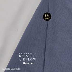 05 METER Kain Katun Rayon Krinkle Polos / Rayon Crinkle Premium - Cey Airflow Original by Goldeo