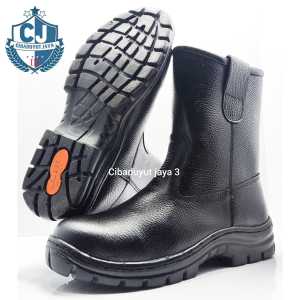 SEPATU SAFETY KRUSER BLACK HITAM KULIT SAPI OUTSOLE OIL RESISTANT ANTI BARA ANTI API ANTI LICIN