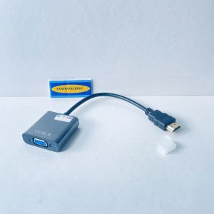 DISPLAY PORT HDMI TO VGA PORT GOLD PLATE HDMI MALE TO VGA FEMALE CONVERTER LAYAR EMAS METAL PLATE