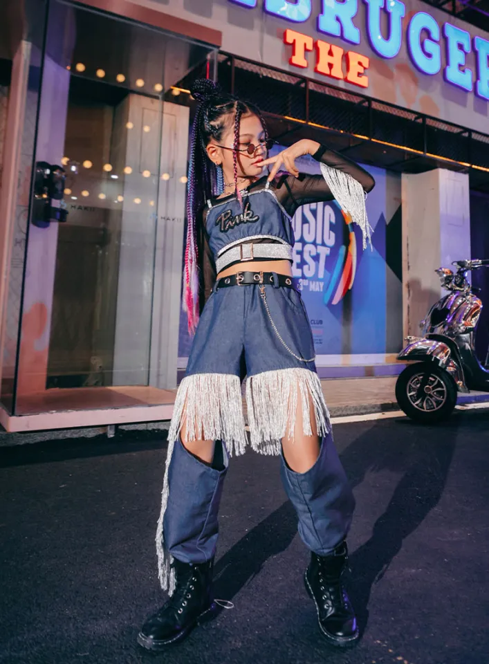 ZZL Fashion K-Pop Stage Outfits For Girls Green Silver Sequin