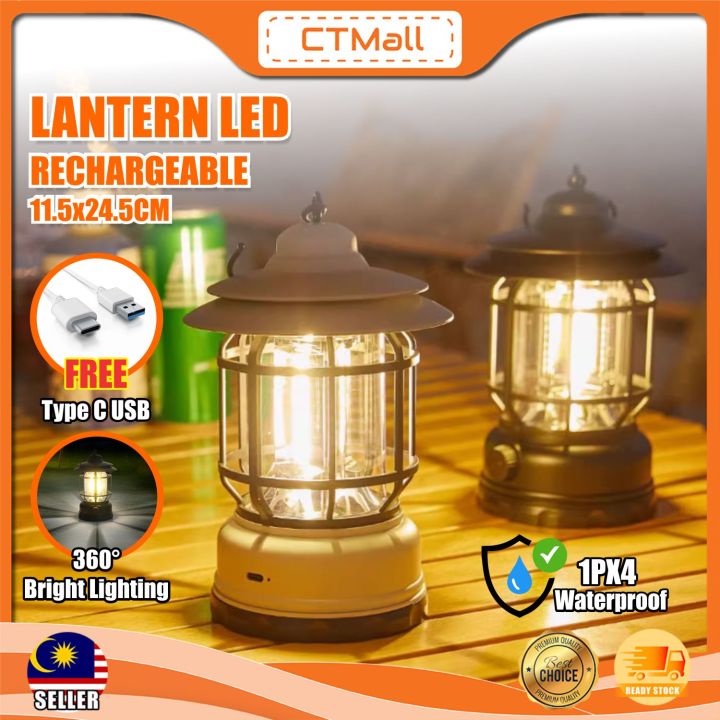 CTMALL Camping Lantern Rechargeable LED Camping Light Portable ...