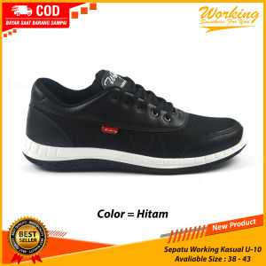 Sepatu Pria Casual U-10 warna hitam / Sneakers Import Pria Wanita Casual Running Santai Sport Fashion Bisa COD