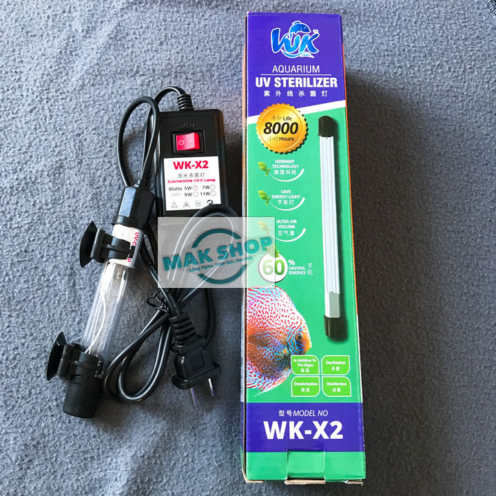 Đèn UV 5W WK-X2 14cm Cho Hồ Cá Cảnh, Diệt Rêu Tảo, mang Lại vẻ đẹp và trong sạch cho hồ cá nhà bạn