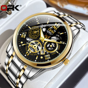 OPK Watch For Men Original New Fashion Luminous Quartz Watches Mens Casual Waterproof Stainless Steel Business Watch