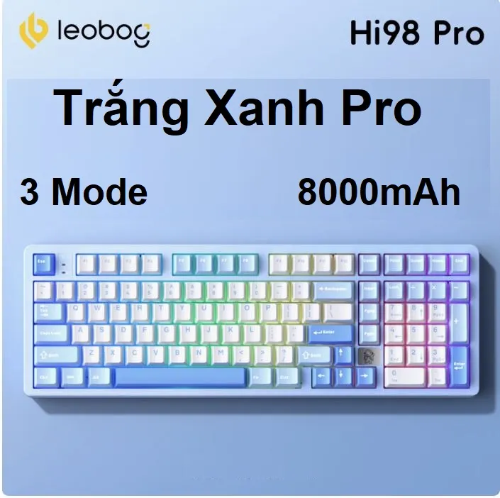 Bàn phím cơ nhôm full size LEOBOG Hi98 Pro, Mạch Xuôi, RGB, Plate FR4, hotswap 5 pin, 98% | BigBuy360 - bigbuy360.vn Bàn phím cơ nhôm full size LEOBOG Hi98 Pro, Mạch Xuôi, RGB, Plate FR4, hotswap 5 pin, 98% | BigBuy360 - bigbuy360.vn