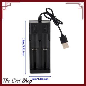 [The Cici Shop] 1 2 Slots Smart 18650 Charger Lithium Battery Charger Universal Battery USB Charger Smart Chargering For Rechargeable Batteries Li-Ion Battery Charger