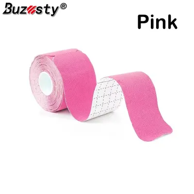Buzesty 5cmX5m Pre Cut Kinesiology Tape Elastic Exercise Muscle Patch Type I Waterproof and Breathable Sports Fitness Intramuscular Original Cotton Athletic Tape for Muscle Pain Relief and Joint Support