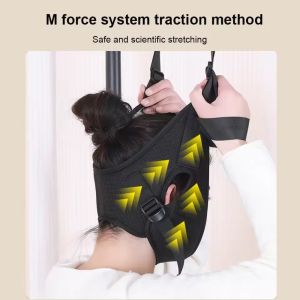 CAEWE Installation-free Cervical Neck Traction Belt Strong Bearing Capacity Breathable Hanging Neck Stretching Durable Adjustable Neck Massager For Neck Training