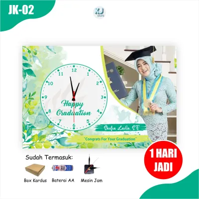 Kado Pernikahan - Jam Dinding Kotak Kayu Custom Nama Foto Pasangan Gift Wedding Lucu dan Aesthetic