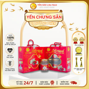 HCM - LIKE NEST YẾN CHƯNG 32%  LỐC 6 HŨ VỊ ĐƯỜNG PHÈN