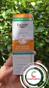 Serum Chống Nắng Eucerin Sun Serum Oil Control Ultra-Light UV Daily Serum SPF50+ PA++++ 30ml Kiểm Soát Dầu Mỏng Nhẹ - ✔️ Hỗ trợ bảo vệ da trước ánh sáng xanh (HEVIS) và stress oxy hóa ✔️ Kiểm soát dầu và giảm bóng nhờn trên da ✔️ Kết cấu Ultra-Light