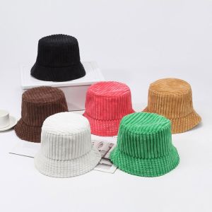 NEXTYOO Adjustable Corduroy Bucket Hat Versatile Absorb Sweat Fisherman Hat Fashion Breathable Basin Panama Cap for Women