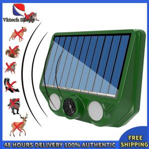 Vktech อุปกรณ์ขับไล่สัตว์พลังงานแสงอาทิตย์ IP66 กันน้ำด้วยไฟแฟลชสีขาวสีแดง