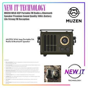 MUZEN WILD JEEP Portable FM Radio & Bluetooth Speaker Premium Sound Quality 10Hrs Battery Life Strong FM Reception