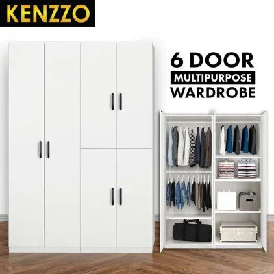 4 Door Multifunctional Wooden Wardrobe/ Multifunctional Wardrobe WITH 3 Hanging Pole