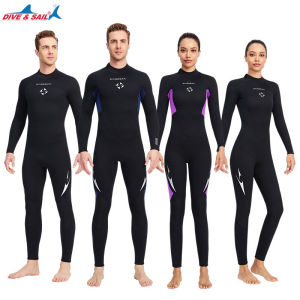 DIVE-SAIL Full-body Men 3mm Neoprene Wetsuit Surfing Swimming Diving Suit Triathlon Wet Suit for Cold Water Scuba Snorkeling  330015