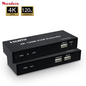Bộ mở rộng HDMI KVM 4K 120M qua cáp Ethernet RJ45 Cat5e/6 bộ phát và thu video USB HDMI cho chuột và bàn phím