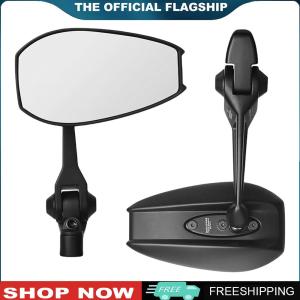 【New Arrival】 2Pcs Motorcycle Rear View Mirrors White/Blue Lens Anti-Glare HandleBar Side View Mirror for Street Bicycle Motorbikes
