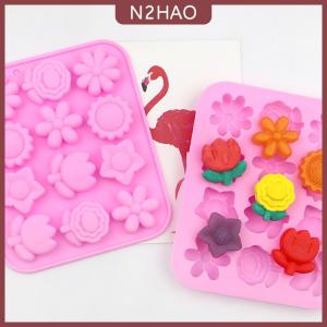 N2HAO Bánh Mousse khuôn hoa hồng hoa cúc Silicone Baking Pan Ice Cube khay sô cô la Kẹo Jelly Ice Cube Muffin handmade xà phòng