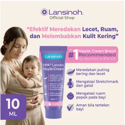 LANSINOH HPA Lanolin For Sore Nipples Cream 10ml | 40ml - Krim Puting Lecet