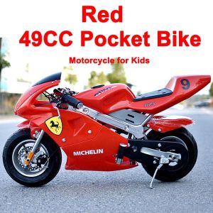 Enduro Pocket Bike For kids 49cc Gasoline Type 2 Wheels Kids Ride On Dirt Pocket bike Motorcycle 49cc 2 Stroke #23 BLUE NSR Shell MOTUL Kids Pocket Bike Pull Start Ride on Dirt Bike Mini Pocket Bike with Light Ride on Motor