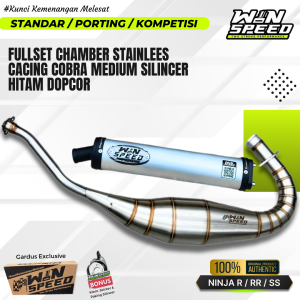Knalpot Racing Ninja 150 RR R SS Win Speed ORI Chamber Stainlees Cacing Cobra Medium