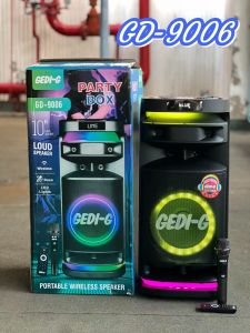 ลำโพงบลูทูธ รุ่น GD-9006 ฟรีไมค์ลอย1ตัว/รีโมท1ตัว ดอก10นิ้ว เสียงเบสแน่น รองรับAUX TF USB เสียบไมค์เพิ่มได้ 2ตัว เสียบกีต้าเล่นได้1ตัว  มีล้อลาก ลำโพงพร้อมไมค์ร้องเพลง ลำโพงบลูทูธ รุ่น GD-9006 ฟรีไมค์ลอย1ตัว/รีโมท1ตัว ดอก10นิ้ว เสียงเบสแน่น รองรับAUX TF