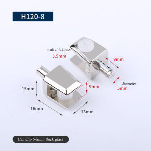 Glass clip zinc alloy fixed laminates bracket Glass clip lengthened 4-6-8-10-12mm clip hardware with non-slip rubber particles