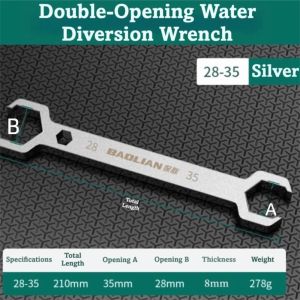 VIVAZ Multipurpose Double Ended Wrench Double Head 27/29mm 28/30mm Manifold Valve Wrench Durable Dismantling Tool Type Torx Wrench Underfloor Heating System